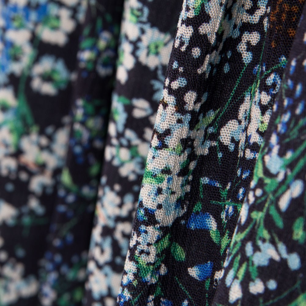 Doube Gaze Floral Midnight Blue - Ribes y Casals