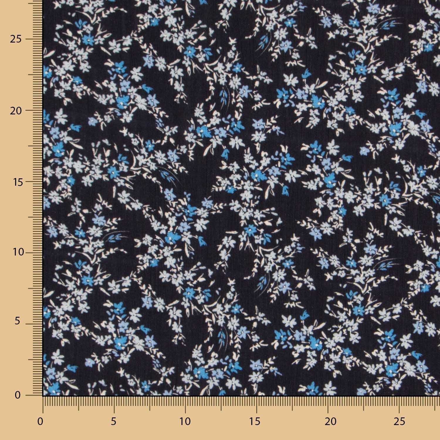 Viscose Doube Gaze Fleurs Celeste - Ribes y Casals