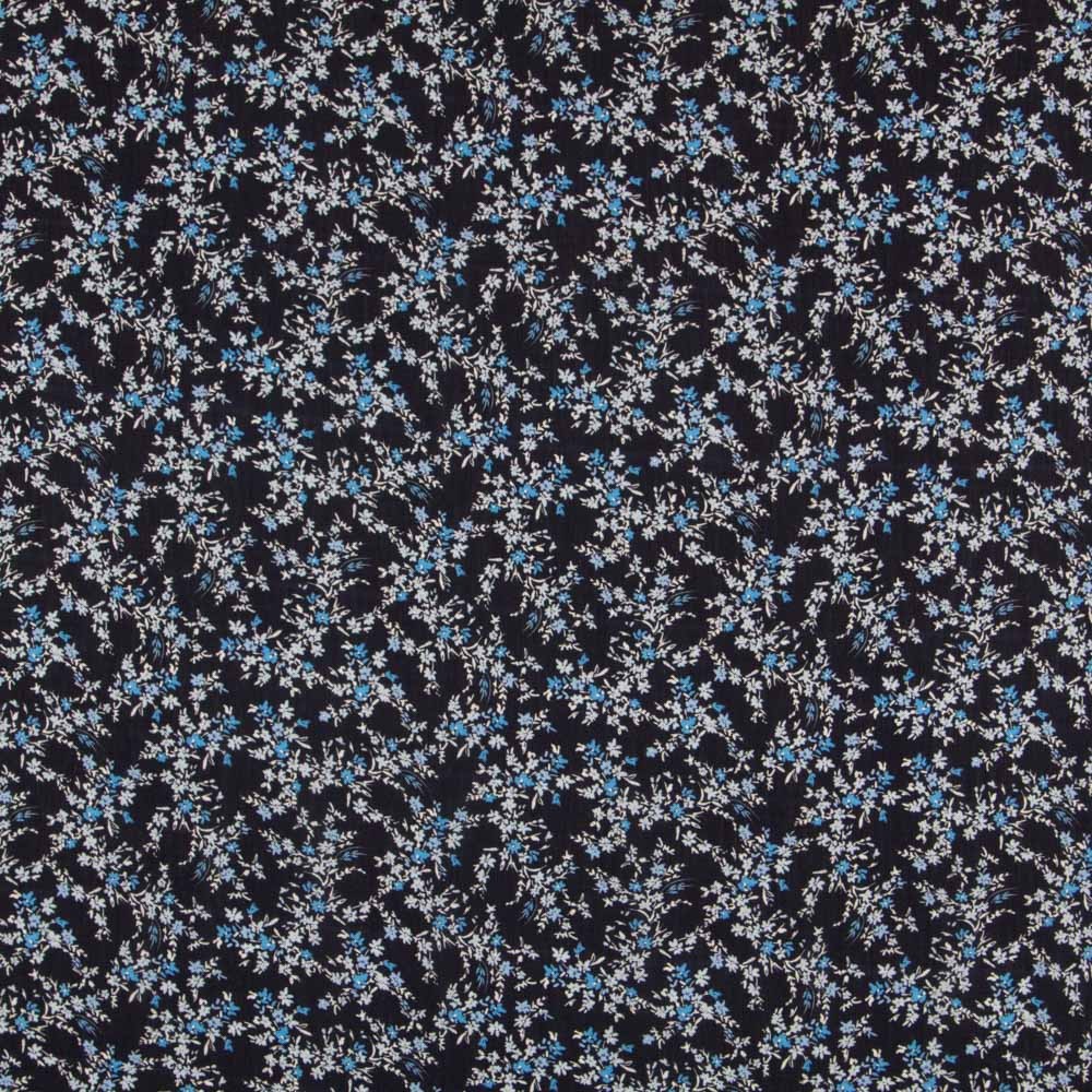 Viscose Doube Gaze Fleurs Celeste - Ribes y Casals