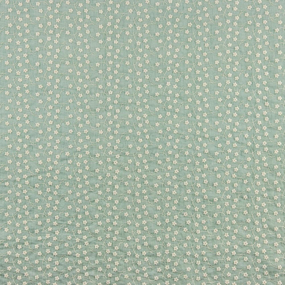 Bambula Coton Broderie Suisse Vert - Ribes y Casals