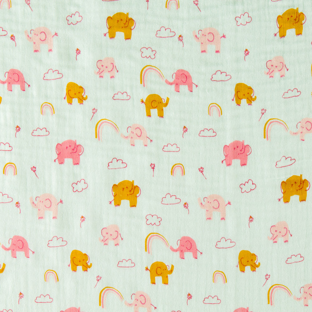 Double Gaze Coton Eléphant Vert Clair - Ribes y Casals