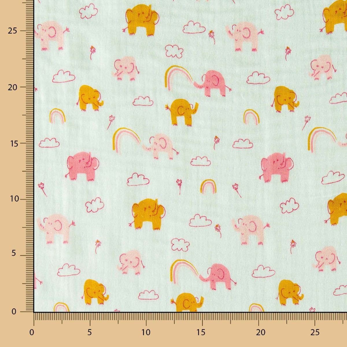 Double Gaze Coton Eléphant Vert Clair - Ribes y Casals