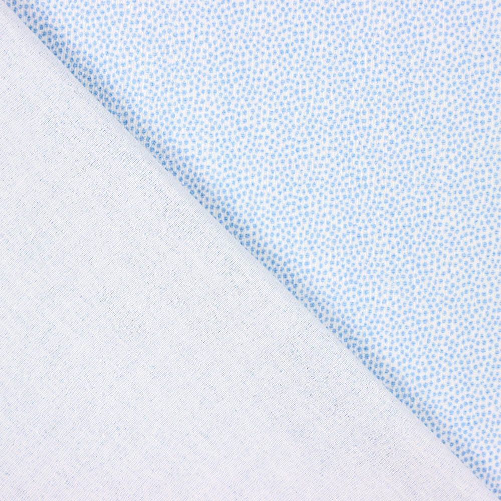 Double Gaze Coton Tacheté Bleu Clair - Ribes y Casals