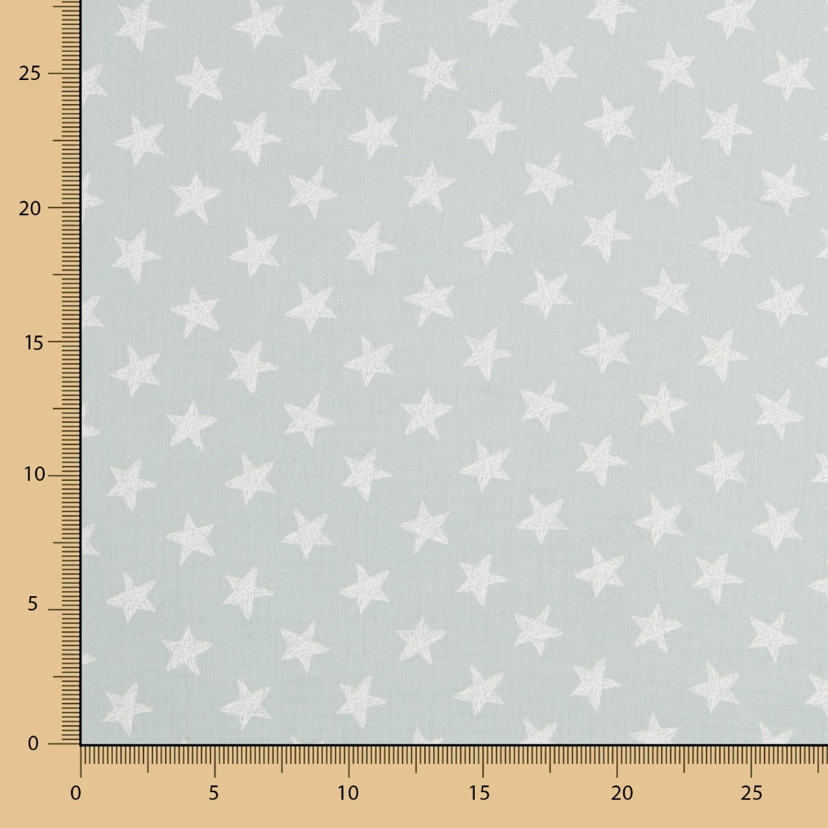 Coton Double Gaze Etoiles Vert Pâle - Ribes y Casals