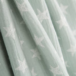 Coton Double Gaze Etoiles Vert Pâle - Ribes y Casals