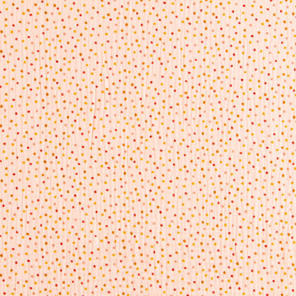Double Gaze Coton Pois Saumon - Ribes y Casals
