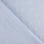 Tissu Mousseline Coton Marguerites Bleu Clair - Ribes y Casals