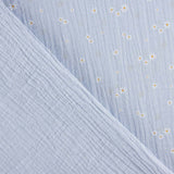 Tissu Mousseline Coton Marguerites Bleu Clair - Ribes y Casals