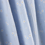 Tissu Mousseline Coton Marguerites Bleu Clair - Ribes y Casals