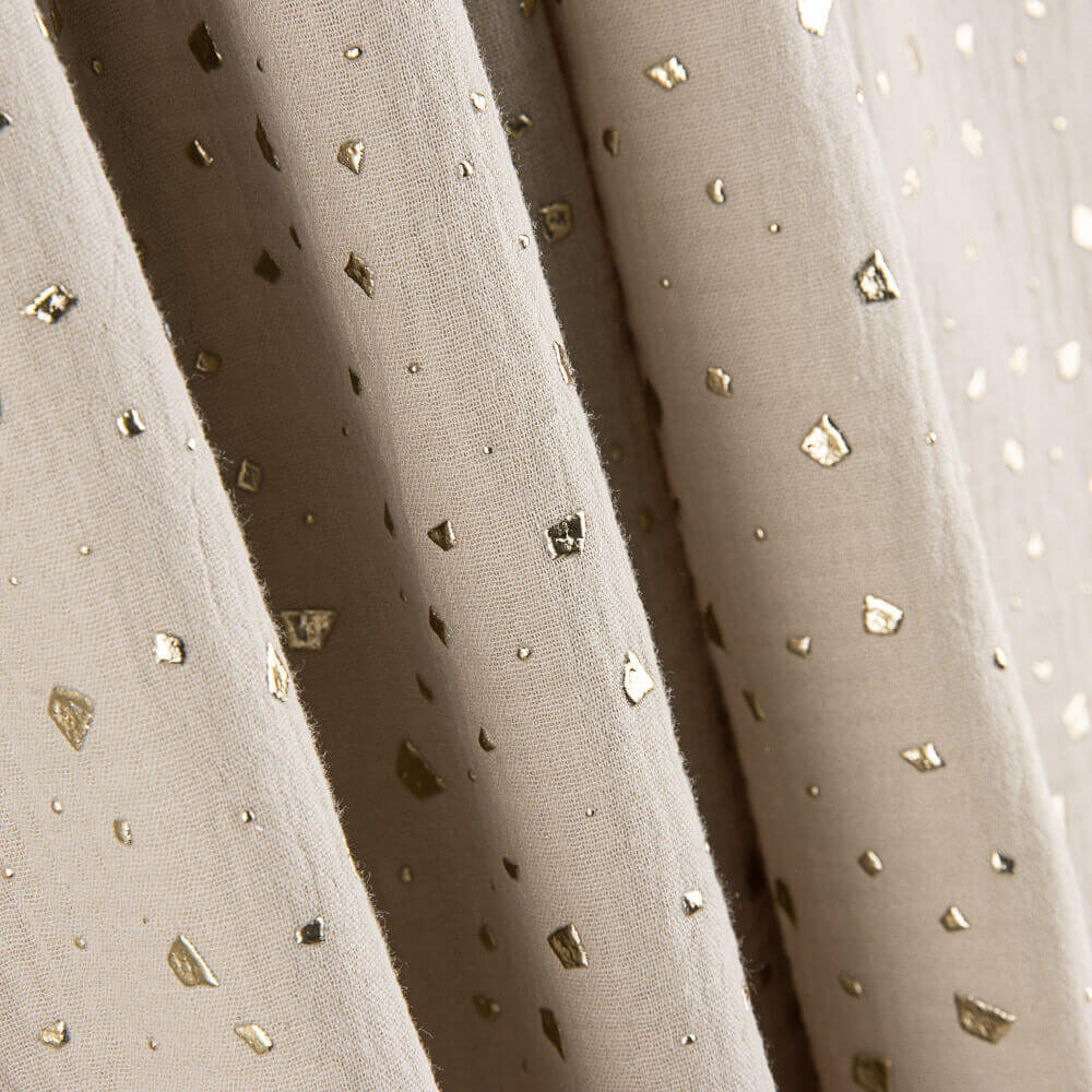 Mousseline Coton Chiné Lurex Gris Moyen - Ribes y Casals