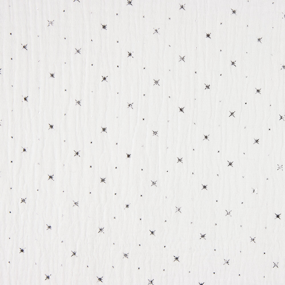 Mousseline Coton Étoiles Lurex Blanc - Ribes y Casals