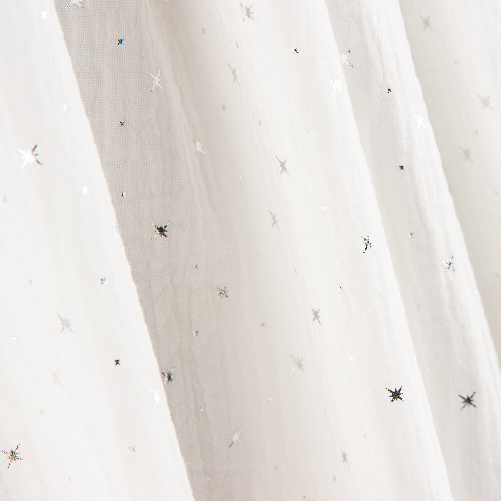 Mousseline Coton Étoiles Lurex Blanc - Ribes y Casals