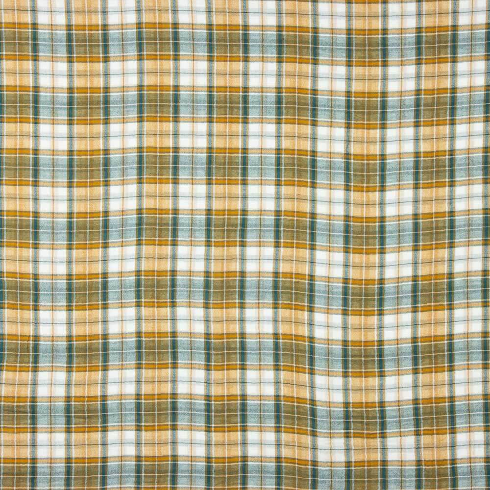 Double Gaze Vichy Réversible Vert-Ocre - Ribes y Casals