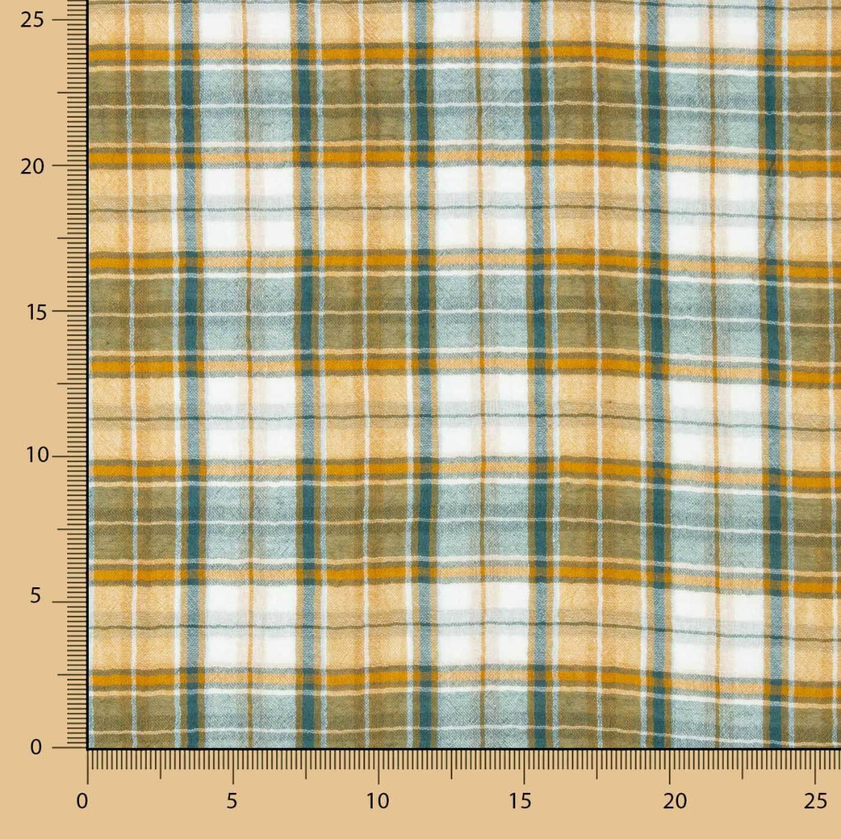 Double Gaze Vichy Réversible Vert-Ocre - Ribes y Casals