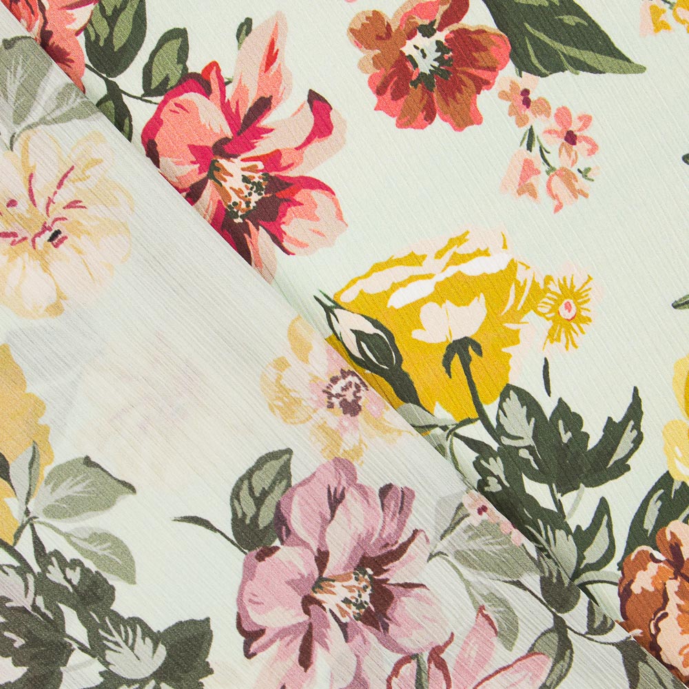 Double Gaze Fleurs Retro Vert Clair - Ribes y Casals