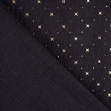 Mousseline Coton Étoiles Lurex Noir - Ribes y Casals