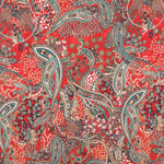 Double Gaze Satin Paisley Grenat - Ribes y Casals