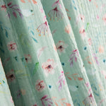 Tissu Mousseline Coton Vert Menthe Fleurs - Ribes y Casals