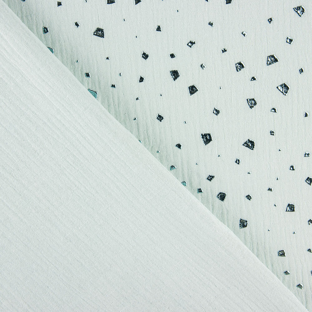 Mousseline Coton Lurex Chiné Vert Jade - Ribes y Casals