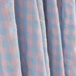 Mélange de coton seersucker Vichy – Bleu tendre et rose - Ribes y Casals