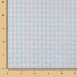 Mélange de coton seersucker Vichy – Bleu tendre et rose - Ribes y Casals