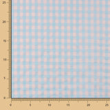 Mélange de coton seersucker Vichy – Bleu tendre et rose - Ribes y Casals