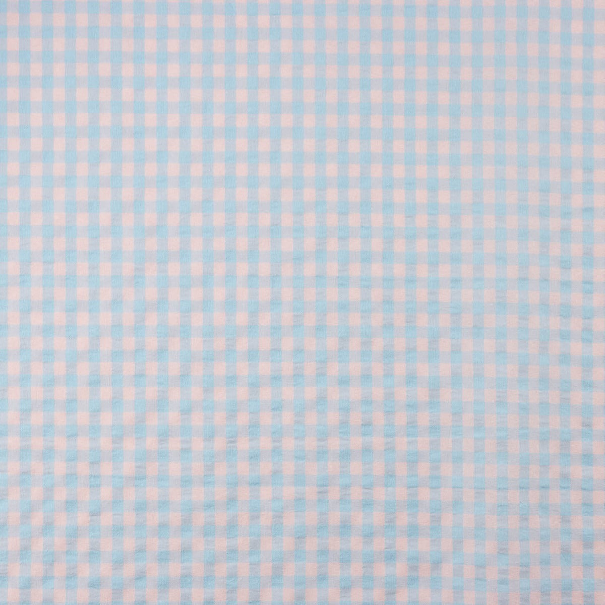 Mélange de coton seersucker Vichy – Bleu tendre et rose - Ribes y Casals