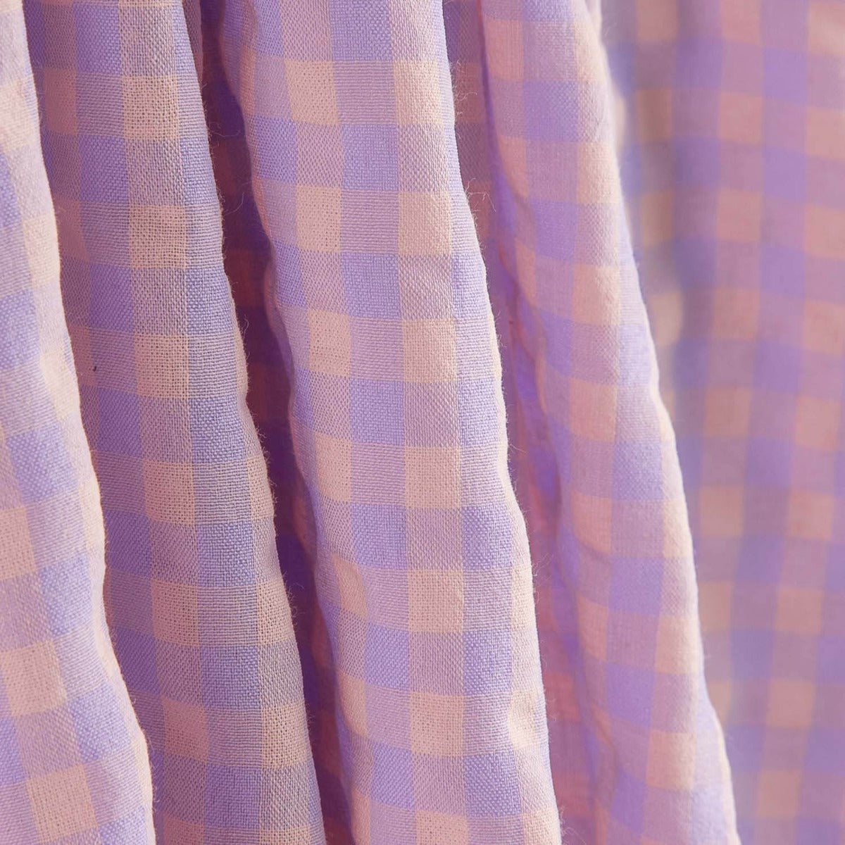 Mélange coton seersucker Vichy – Lavande - Ribes y Casals