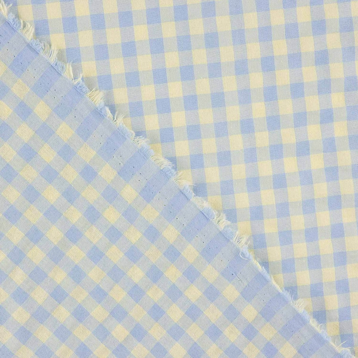 Mélange de coton seersucker Vichy – Vert tendre et bleu - Ribes y Casals