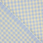 Mélange de coton seersucker Vichy – Vert tendre et bleu - Ribes y Casals