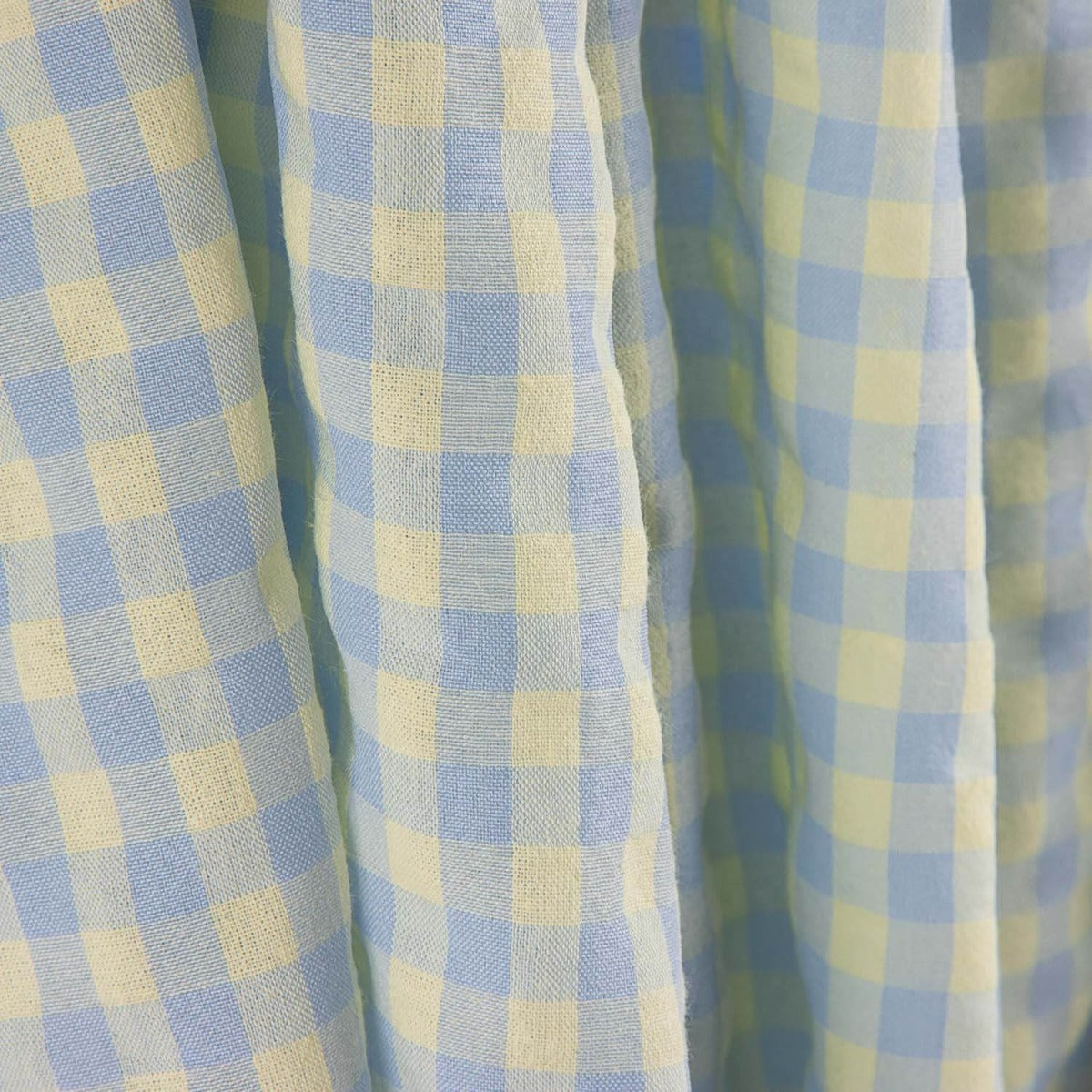 Mélange de coton seersucker Vichy – Vert tendre et bleu - Ribes y Casals