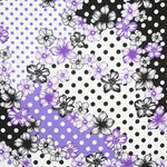 Bi-stretch Fleur Pois Mix Mauve - Ribes y Casals