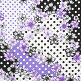 Bi-stretch Fleur Pois Mix Mauve - Ribes y Casals