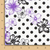 Bi-stretch Fleur Pois Mix Mauve - Ribes y Casals