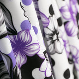 Bi-stretch Fleur Pois Mix Mauve - Ribes y Casals