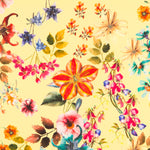 Gabardine Bi-Stretch Fleurs Jaune - Ribes y Casals