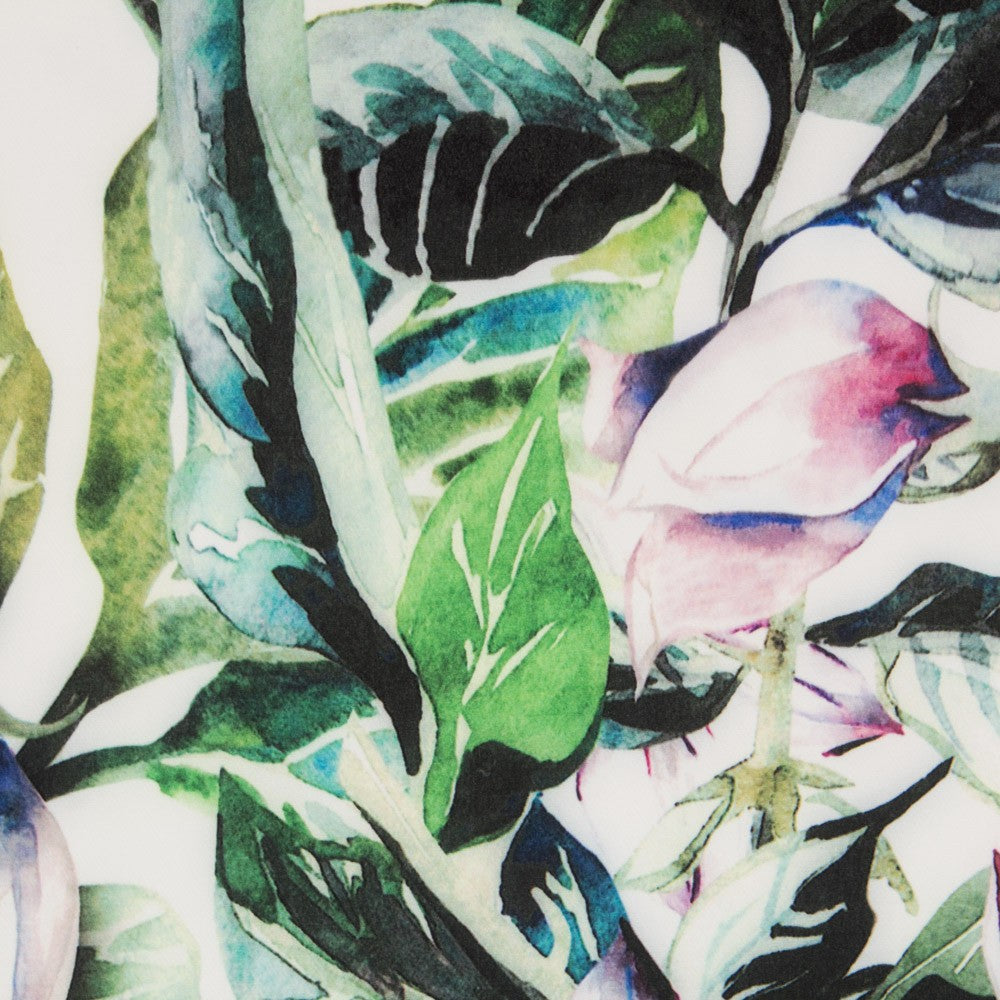 Tissu Biélastique Tropical Fond Blanc Biélastique - Ribes y Casals