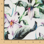 Retal Bielástico Tropical Fondo Blanco 135x150 cm - Ribes y Casals