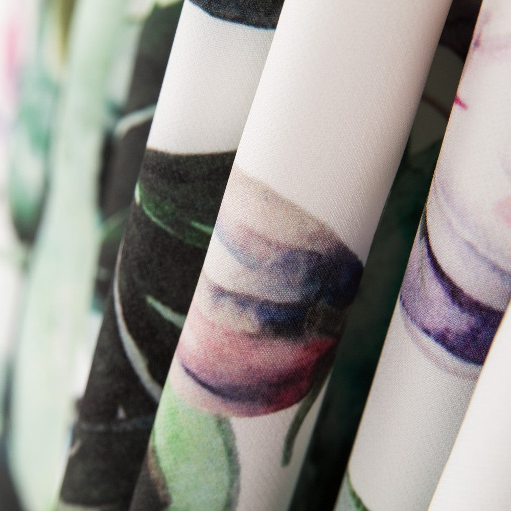 Tissu Biélastique Tropical Fond Blanc Biélastique - Ribes y Casals