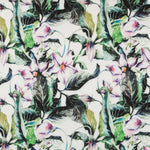 Tissu Biélastique Tropical Fond Blanc Biélastique - Ribes y Casals