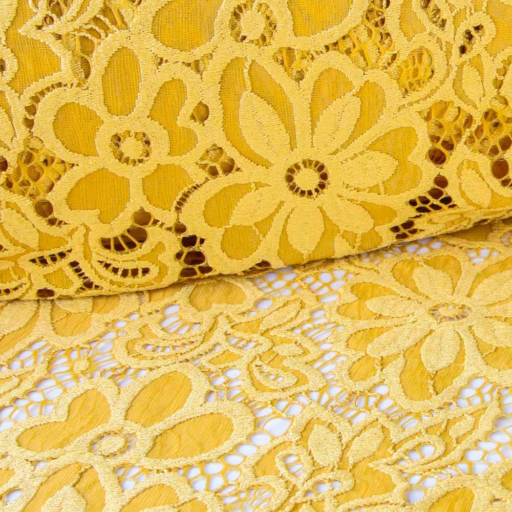 Dentelle Élastique Flamenca Jaune Ocre - Ribes y Casals
