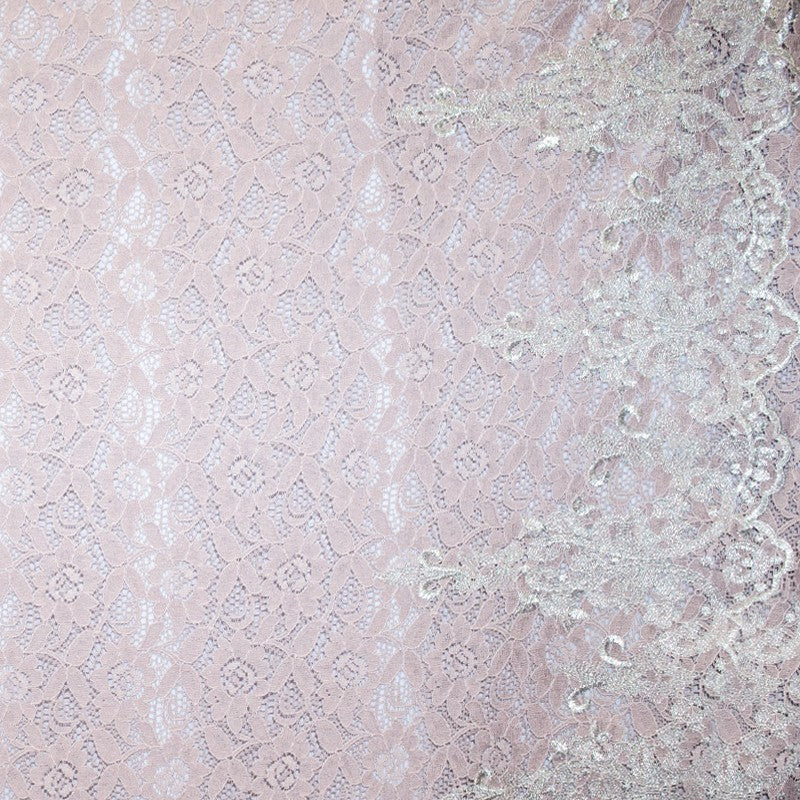 Dentelle Fantaisie Fleur Doré Rose - Ribes y Casals