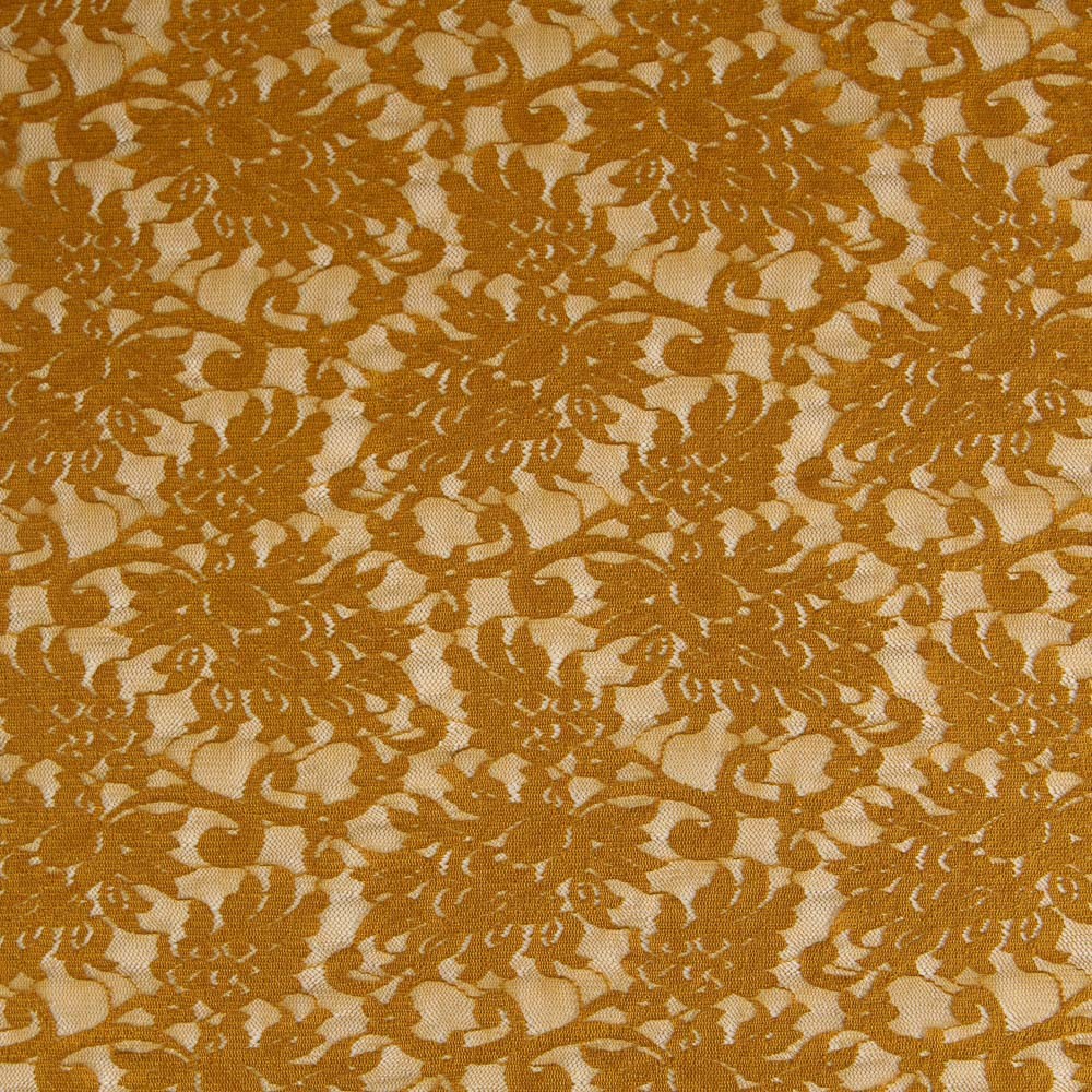 Dentelle Fleurs Spandex Jaune - Ribes y Casals