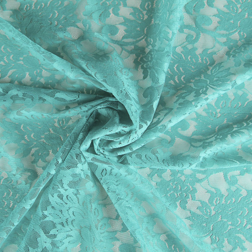 Dentelle Fleurs Spandex Turquoise - Ribes y Casals
