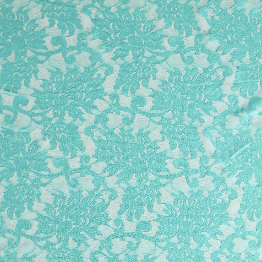 Dentelle Fleurs Spandex Turquoise - Ribes y Casals