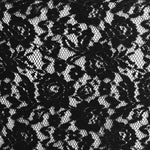 Dentelle Lacée Fleurs Rebrodée Noir - Ribes y Casals