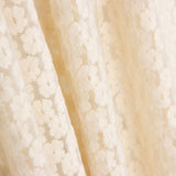Tulle Brodé Fleur Blanc Naturel - Ribes y Casals