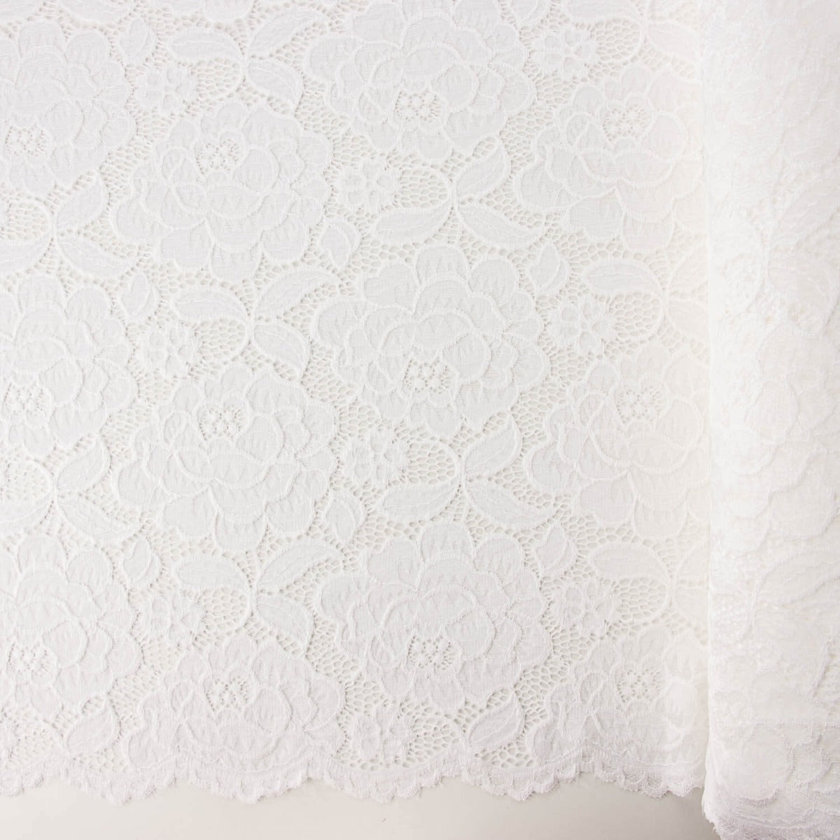 Dentelle blanc cassé avec motif floral en Spandex - Ribes y Casals