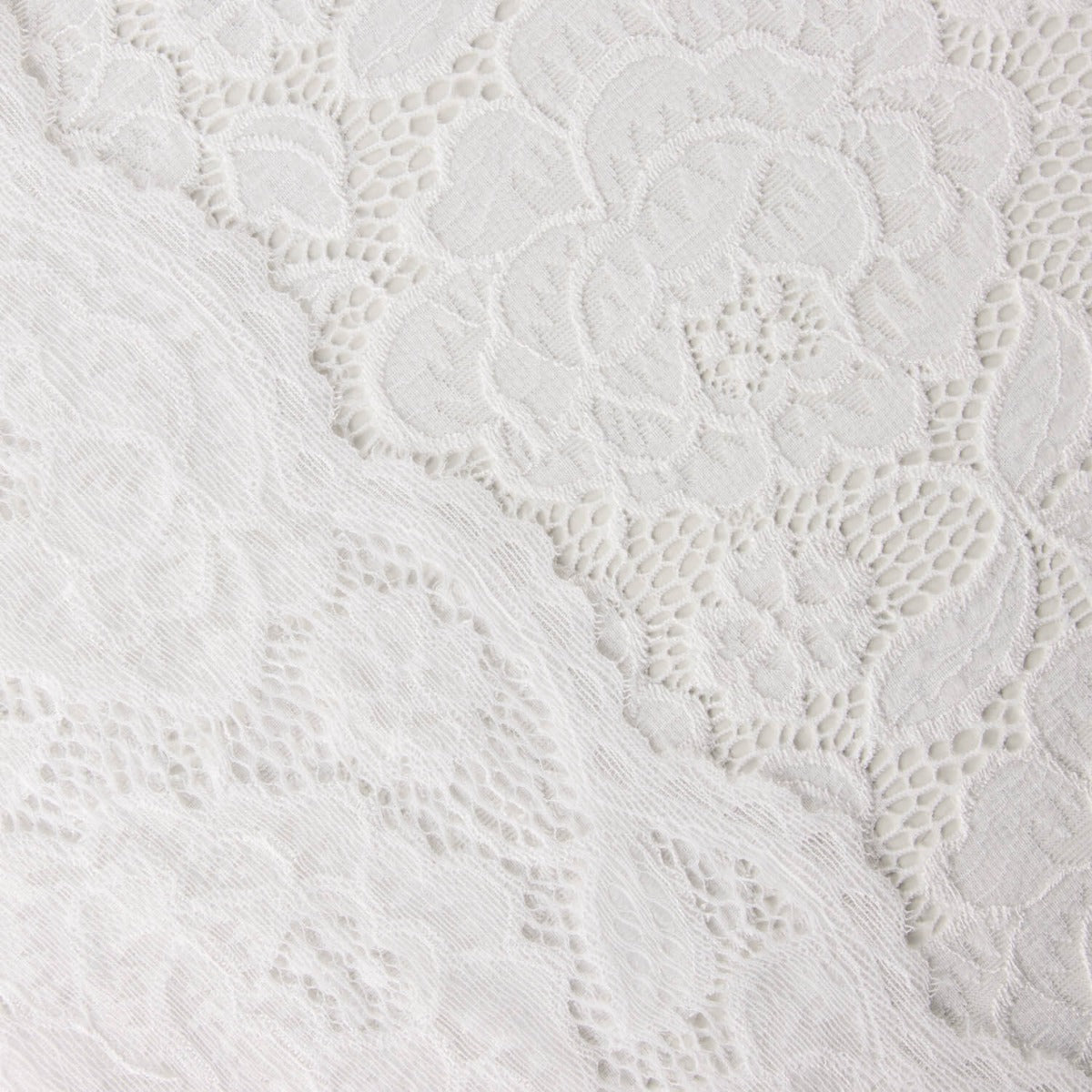 Dentelle blanc cassé avec motif floral en Spandex - Ribes y Casals