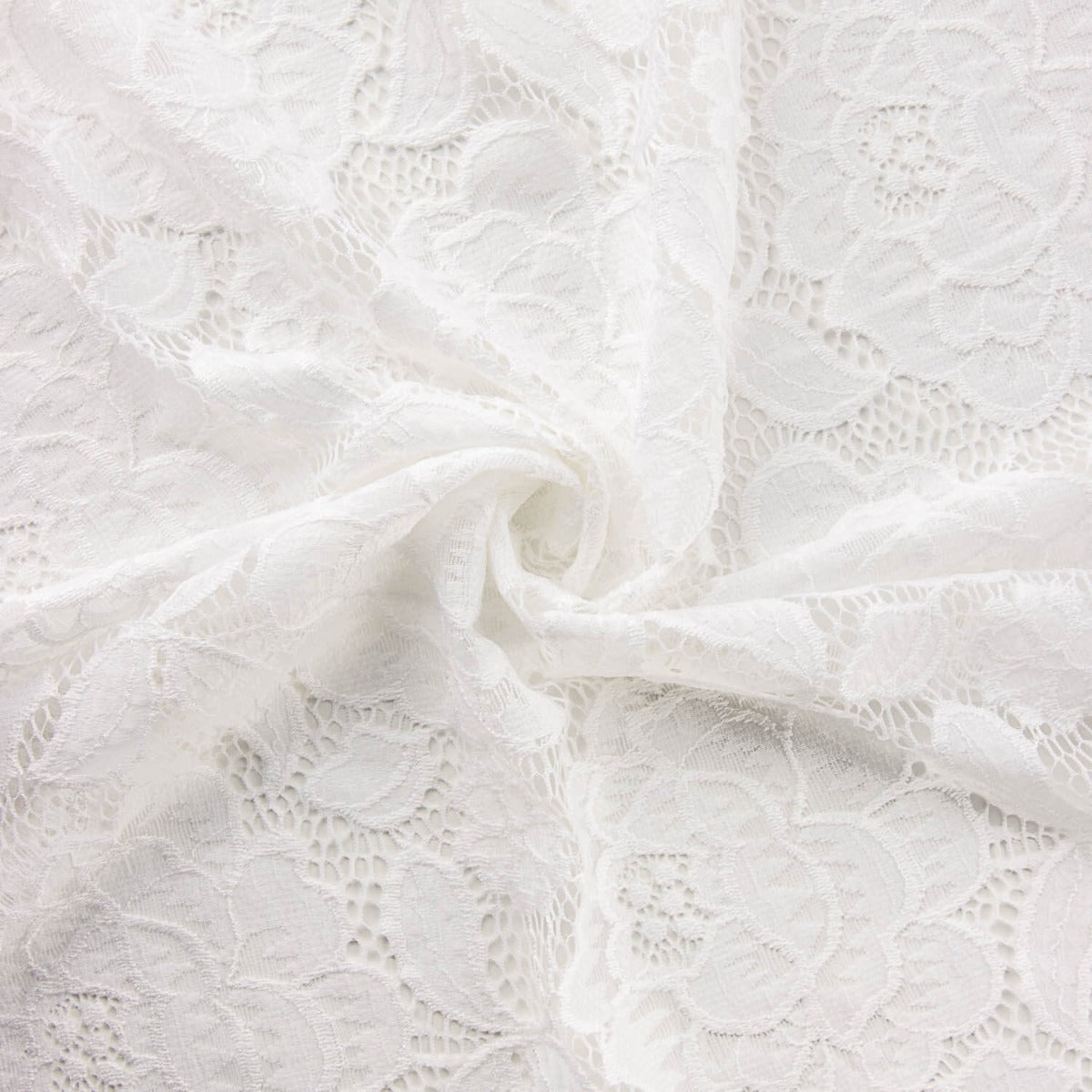 Dentelle blanc cassé avec motif floral en Spandex - Ribes y Casals